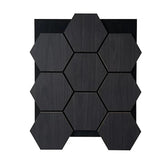Acoustic Hexagon Wall Panels - Charcoal Black (Set of 4) | Soundproof Wood Panels | Fast UK Delivery